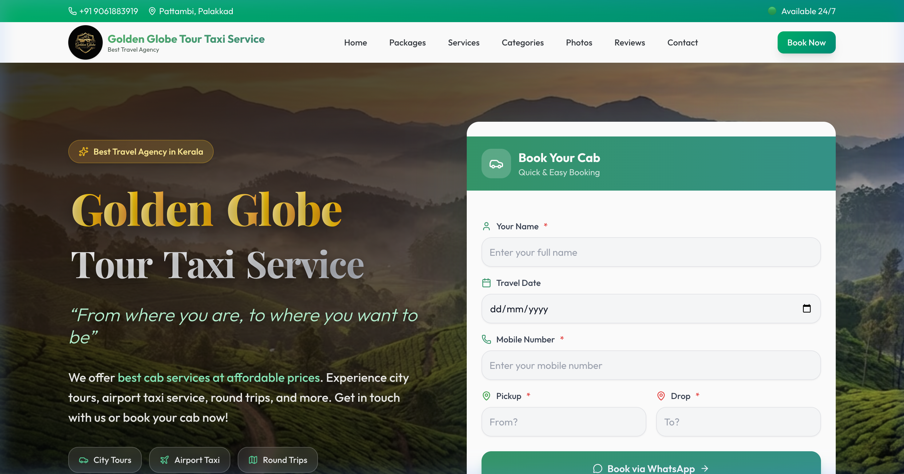 Kerala GG Taxi — Tour & Travel Platform